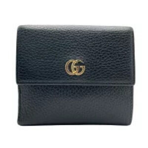 GUCCI GG Marmont Bi fold Wallet Compact Leather Black